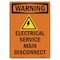 Signmission Safety Sign, OSHA WARNING, 10" Height, Rigid Plastic, Electrical Service, Portrait OS-WS-P-710-V-13135 - alternate 1